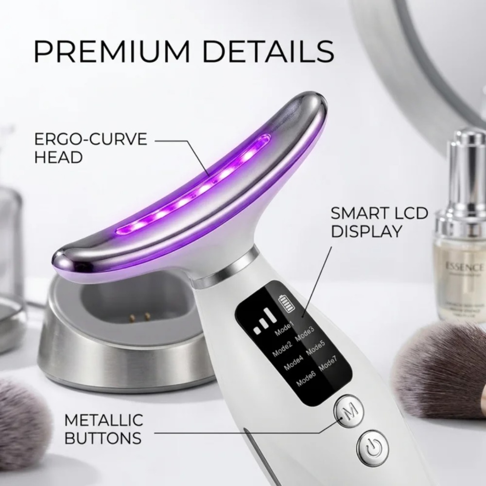 목 얼굴 리프팅 마사지기 7색 라이트 LED 광자 테라 - Skincare Glowing 리뷰 및 가격