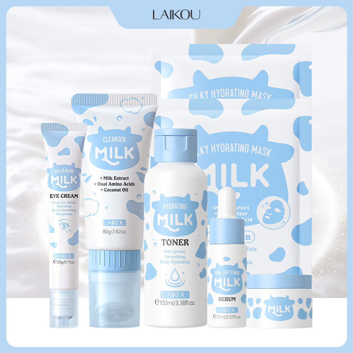 라이코우 6종 밀크 수분 스킨케어 세트 클렌저 토너 피 - Skincare Glowing 리뷰 및 가격