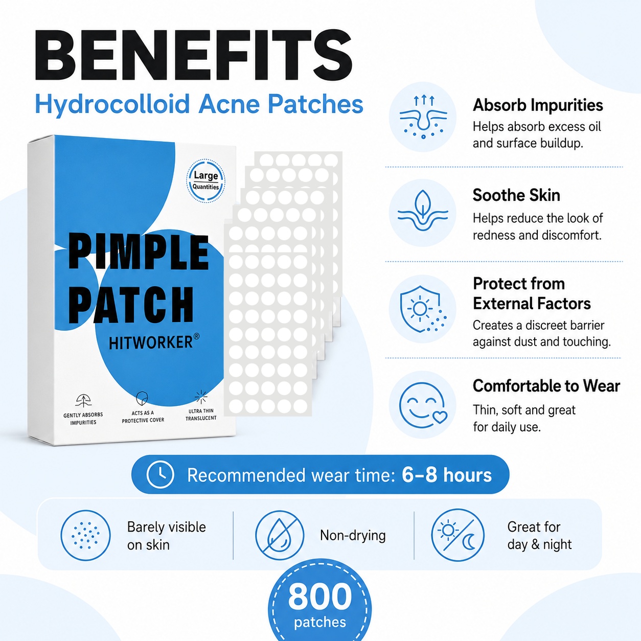 800개 하이드로콜로이드 여드름 패치, 투명 블레미쉬  - Skincare China 리뷰 및 가격